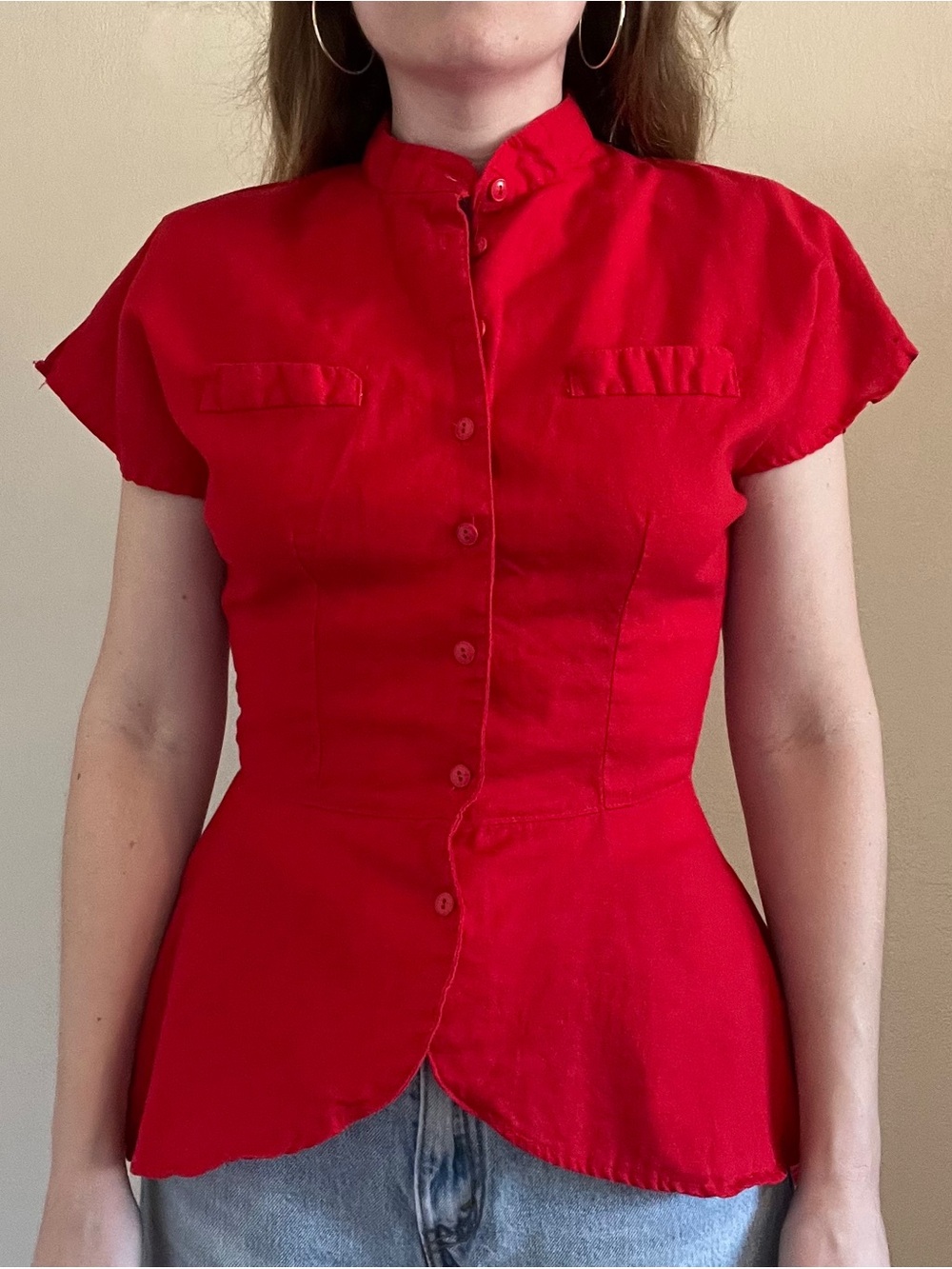 Vintage Best Image by Susi Lee Button Up Top